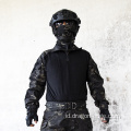 Black Multicam Combat Shirt Elbow Pads Jersey Taktis